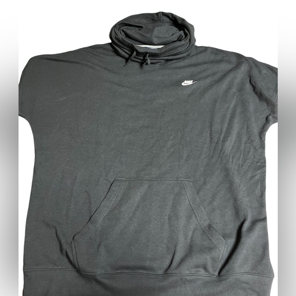 Nike 803985-010 Women's SS Black Pullover Fleece Funnel Hoodie Black size XL
